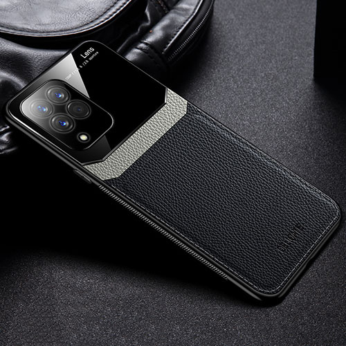 Soft Silicone Gel Leather Snap On Case Cover with Magnetic FL1 for Samsung Galaxy M33 5G Black