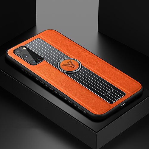 Soft Silicone Gel Leather Snap On Case Cover with Magnetic FL1 for Samsung Galaxy S20 Orange