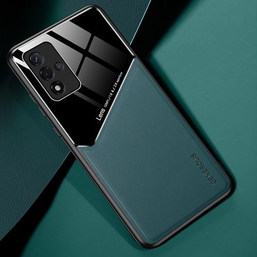 Soft Silicone Gel Leather Snap On Case Cover with Magnetic for Oppo A93s 5G Green