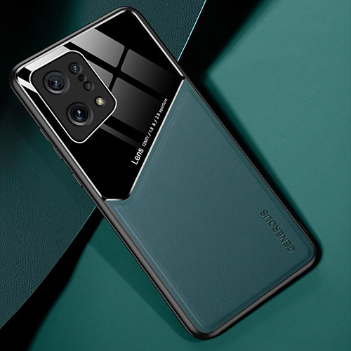 Soft Silicone Gel Leather Snap On Case Cover with Magnetic for Oppo Find X5 5G Green