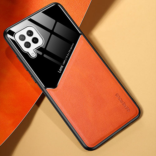 Soft Silicone Gel Leather Snap On Case Cover with Magnetic for Samsung Galaxy A42 5G Orange