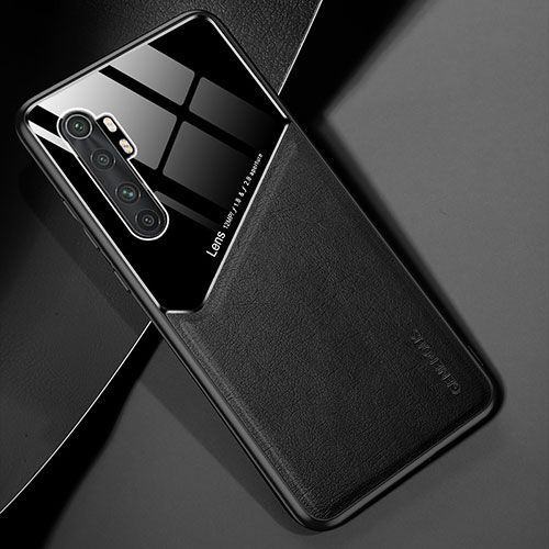 Soft Silicone Gel Leather Snap On Case Cover with Magnetic for Xiaomi Mi Note 10 Lite Black