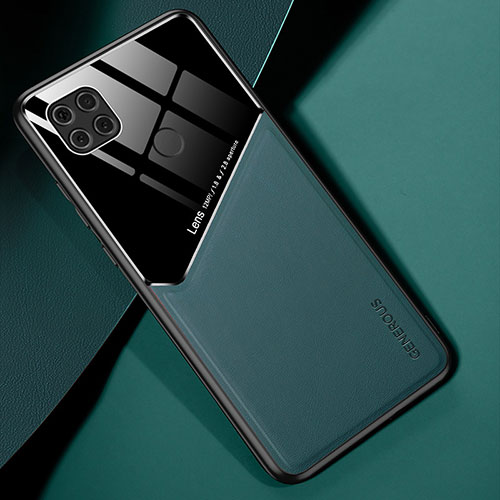 Soft Silicone Gel Leather Snap On Case Cover with Magnetic for Xiaomi Redmi 9 India Green