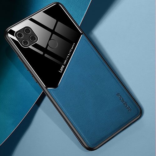 Soft Silicone Gel Leather Snap On Case Cover with Magnetic for Xiaomi Redmi 9C NFC Blue