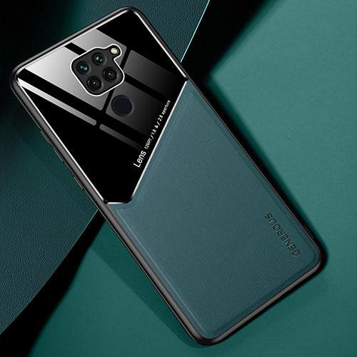 Soft Silicone Gel Leather Snap On Case Cover with Magnetic for Xiaomi Redmi Note 9 Green