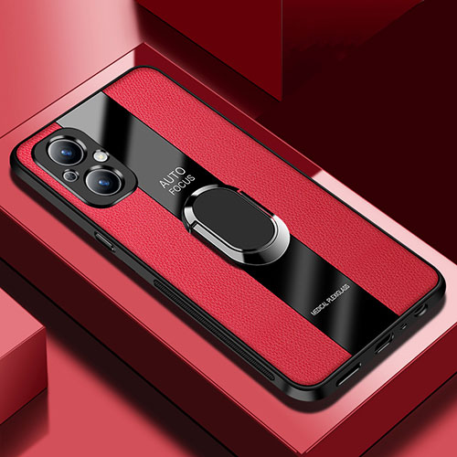 Soft Silicone Gel Leather Snap On Case Cover with Magnetic S01 for Oppo Reno7 Z 5G Red