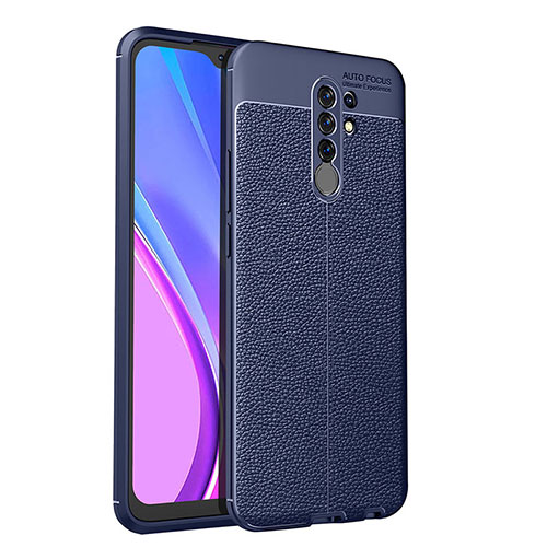 Soft Silicone Gel Leather Snap On Case Cover WL1 for Xiaomi Redmi 9 Blue