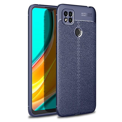 Soft Silicone Gel Leather Snap On Case Cover WL1 for Xiaomi Redmi 9 India Blue