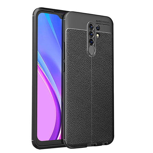 Soft Silicone Gel Leather Snap On Case Cover WL1 for Xiaomi Redmi 9 Prime India Black