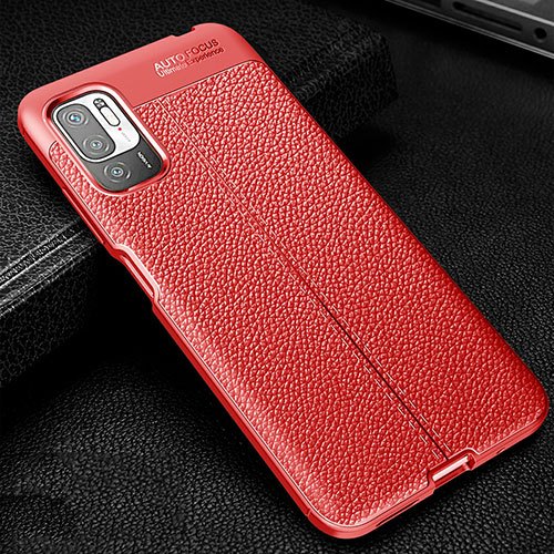 Soft Silicone Gel Leather Snap On Case Cover WL1 for Xiaomi Redmi Note 10T 5G Red