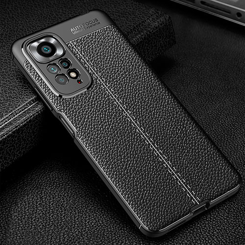 Soft Silicone Gel Leather Snap On Case Cover WL1 for Xiaomi Redmi Note 11 4G (2022) Black