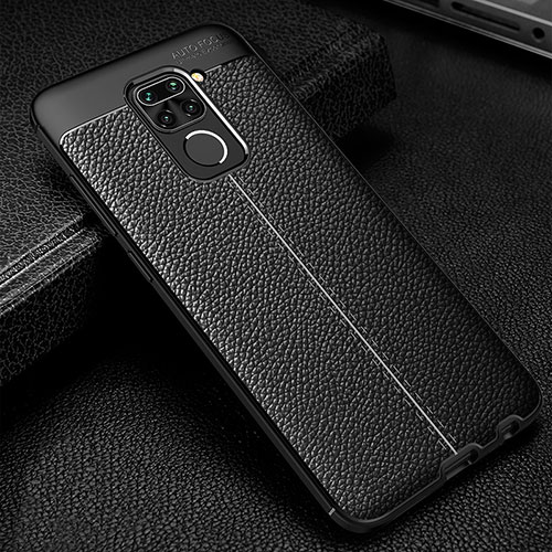Soft Silicone Gel Leather Snap On Case Cover WL1 for Xiaomi Redmi Note 9 Black