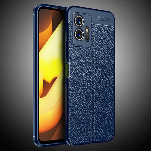 Soft Silicone Gel Leather Snap On Case Cover WL2 for Vivo iQOO Z6 5G Blue