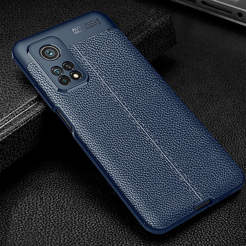Soft Silicone Gel Leather Snap On Case Cover WL2 for Xiaomi Mi 10T Pro 5G Blue