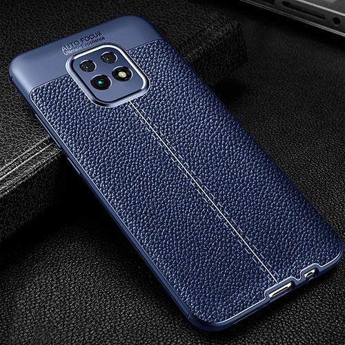 Soft Silicone Gel Leather Snap On Case Cover WL2 for Xiaomi Redmi 10X Pro 5G Blue
