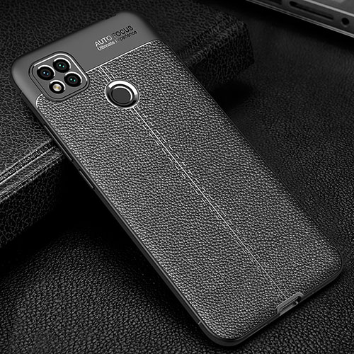 Soft Silicone Gel Leather Snap On Case Cover WL2 for Xiaomi Redmi 9 India Black