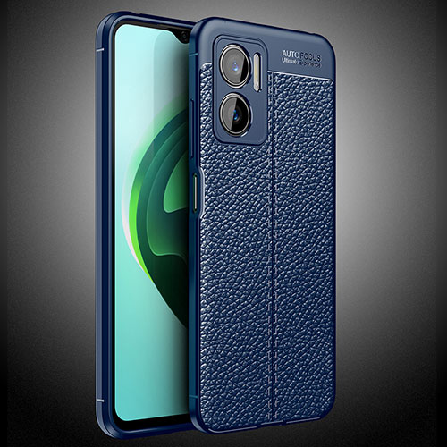 Soft Silicone Gel Leather Snap On Case Cover WL2 for Xiaomi Redmi Note 11E 5G Blue