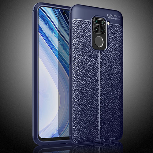 Soft Silicone Gel Leather Snap On Case Cover WL2 for Xiaomi Redmi Note 9 Blue