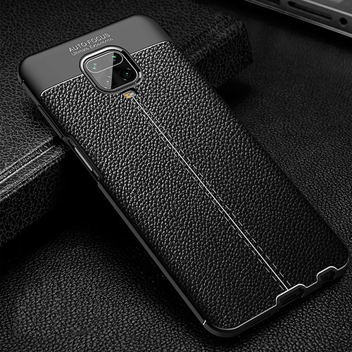 Soft Silicone Gel Leather Snap On Case Cover WL2 for Xiaomi Redmi Note 9S Black