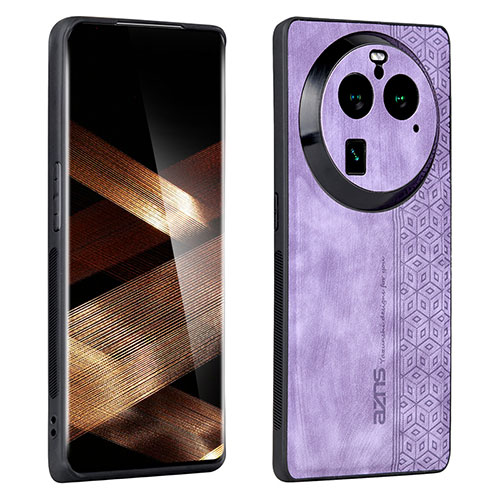 Soft Silicone Gel Leather Snap On Case Cover YZ1 for Oppo Find X6 5G Clove Purple