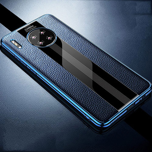 Soft Silicone Gel Leather Snap On Case Cover Z01 for Huawei Mate 30 Blue