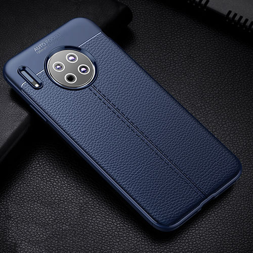Soft Silicone Gel Leather Snap On Case Cover Z03 for Huawei Mate 30 Blue
