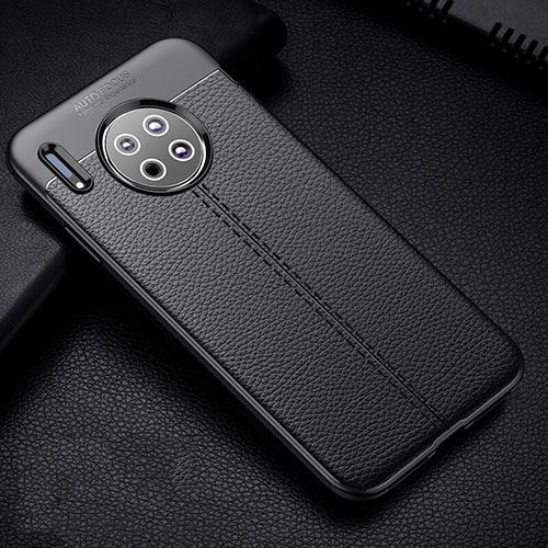Soft Silicone Gel Leather Snap On Case Cover Z03 for Huawei Mate 30 Pro 5G Black
