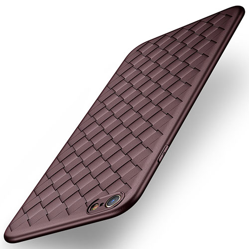 Soft Silicone Gel Leather Snap On Case for Apple iPhone 6S Brown
