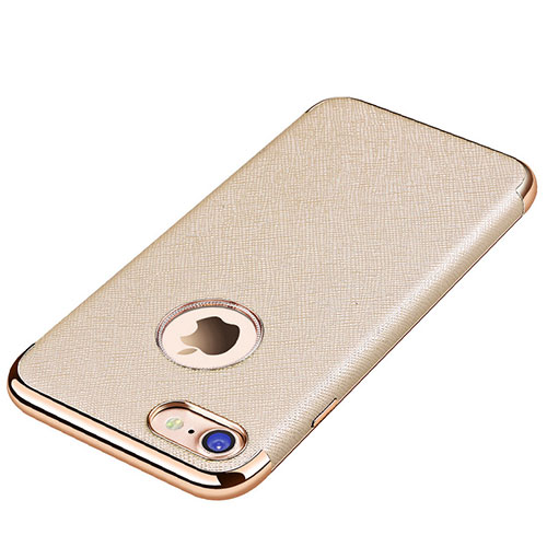 Soft Silicone Gel Leather Snap On Case for Apple iPhone SE (2020) Gold