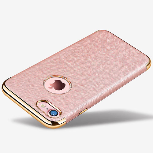 Soft Silicone Gel Leather Snap On Case for Apple iPhone SE (2020) Rose Gold