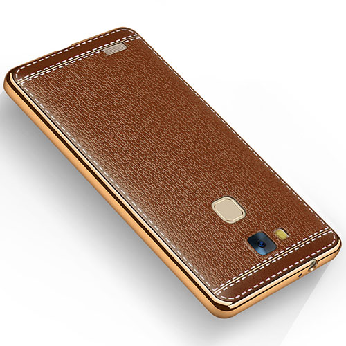 Soft Silicone Gel Leather Snap On Case for Huawei Mate 7 Brown