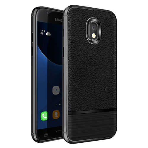 Soft Silicone Gel Leather Snap On Case for Samsung Galaxy J5 Pro (2017) J530Y Black