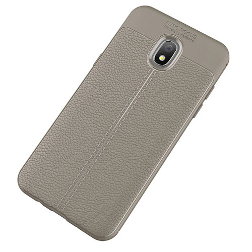 Soft Silicone Gel Leather Snap On Case for Samsung Galaxy J7 (2018) J737 Gray