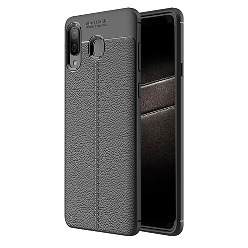 Soft Silicone Gel Leather Snap On Case K01 for Samsung Galaxy A9 Star SM-G8850 Black