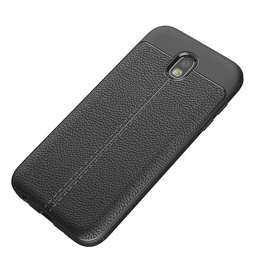 Soft Silicone Gel Leather Snap On Case K01 for Samsung Galaxy J5 (2017) SM-J750F Black