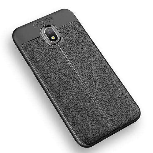 Soft Silicone Gel Leather Snap On Case Q01 for Samsung Galaxy J3 Star Black