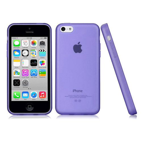 Soft Silicone Gel Matte Finish Case for Apple iPhone 5C Purple