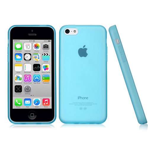 Soft Silicone Gel Matte Finish Case for Apple iPhone 5C Sky Blue