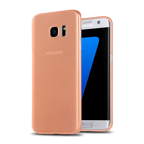 Soft Silicone Gel Matte Finish Case R02 for Samsung Galaxy S7 Edge G935F Gold