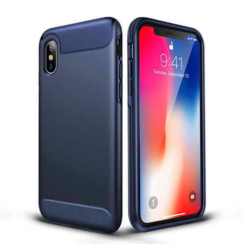 Soft Silicone Gel Matte Finish Cover for Apple iPhone Xs Blue