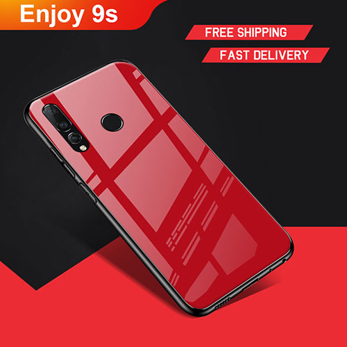 Soft Silicone Gel Mirror Case for Huawei Honor 20i Red