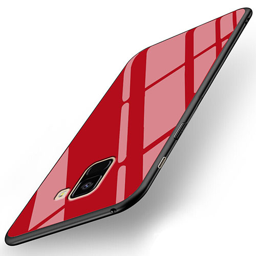 Soft Silicone Gel Mirror Case for Samsung Galaxy A8+ A8 Plus (2018) A730F Red