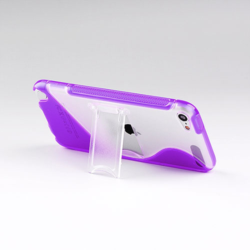 Soft TPU Transparent Stands S-Line Cover for Apple iPod Touch 5 Purple