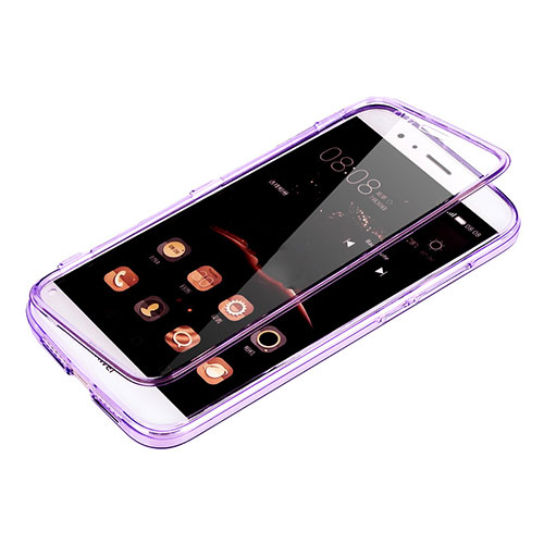 Soft Transparent Flip Case for Huawei G7 Plus Purple