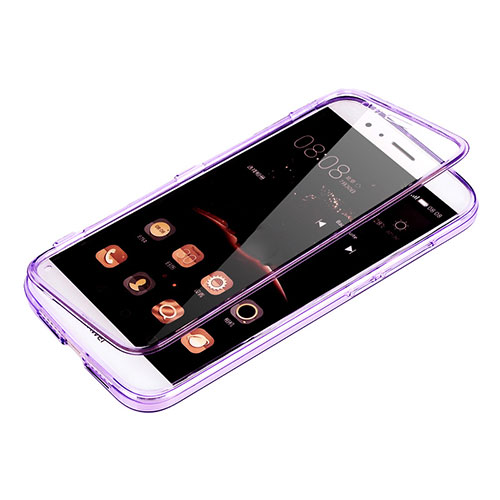 Soft Transparent Flip Case for Huawei G8 Purple