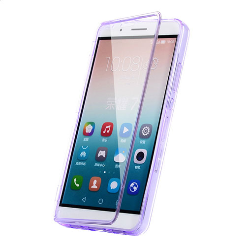 Soft Transparent Flip Case for Huawei Honor 7i shot X Purple