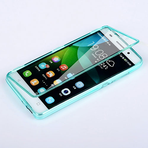 Soft Transparent Flip Cover for Huawei G Play Mini Sky Blue