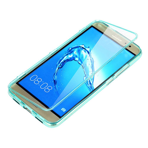 Soft Transparent Flip Cover for Huawei G9 Plus Sky Blue