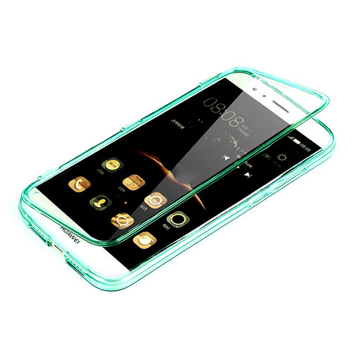 Soft Transparent Flip Cover for Huawei GX8 Green