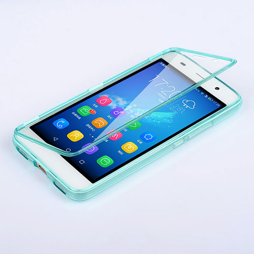 Soft Transparent Flip Cover for Huawei Honor 4A Blue